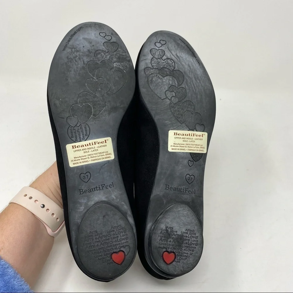 Beautifeel Fifa black glittering suede flats 36H